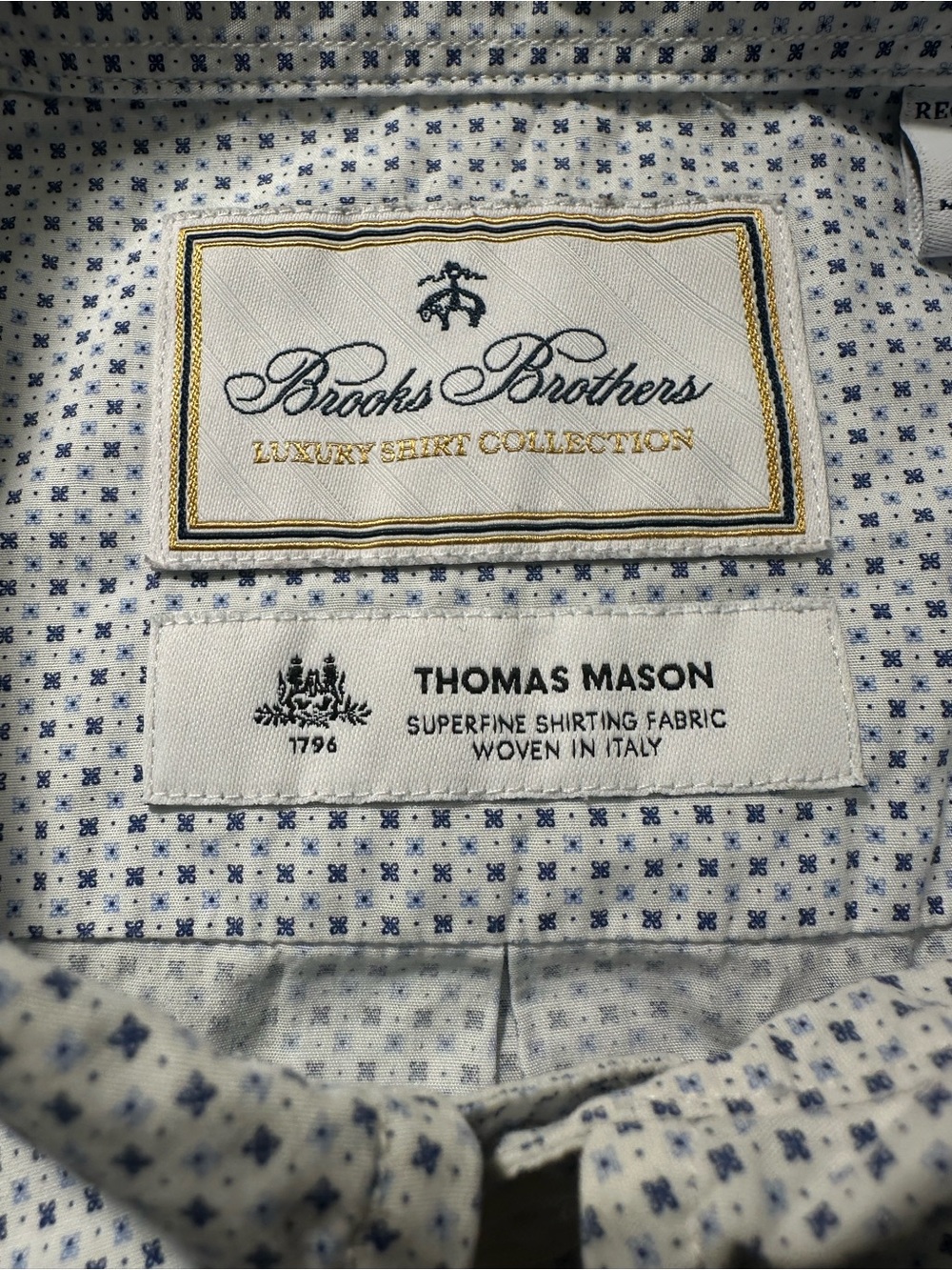 Brooks Brothers Italian fabrics Thomas Mason Micro Print Regent fit size Large